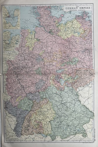 1902 west germany antique - germany, map