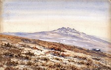 Bellever tor dartmoor - tor, frosty