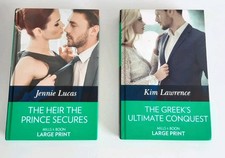 Mills & Boon Large print X2 Bundle Kim Lawrence Jennie Lucas Romance HB 