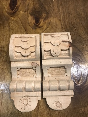 Wooden corbels pairs sun - wooden, 2