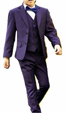 Kid 3 Pcs Suit Blazer Jacket Tux Vest Waistcoat Trousers Prom Page boy halloween