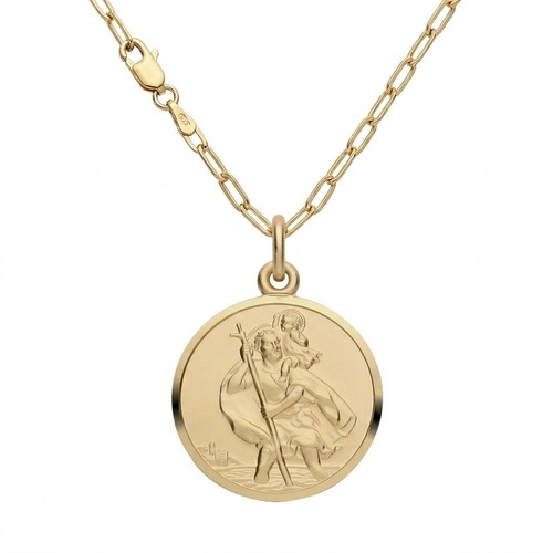 Large gold christopher - large,