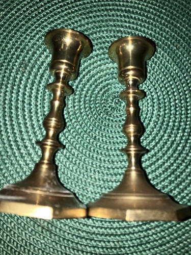 Vintage brass candlesticks - brass,
