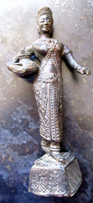 Vintage Detailed Bronze (?) Hindu Figure/Statue Deity Standing Parvati heavy  10