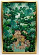 Vintage Bali Oil Painting On