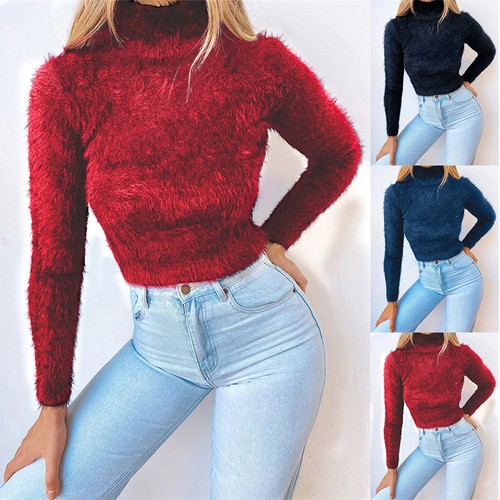Women fluffy faux fur - faux,