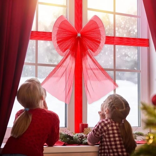 Christmas door bow - door,