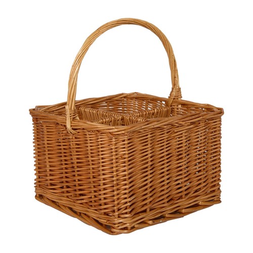 Wicker wine bottle carrier - wicker,