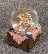 Vintage Christmas Past Times Musical Rocking Horse Snow Globe Mozart Lullaby 