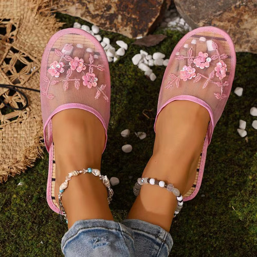 Women sheer mesh slippers - mesh,