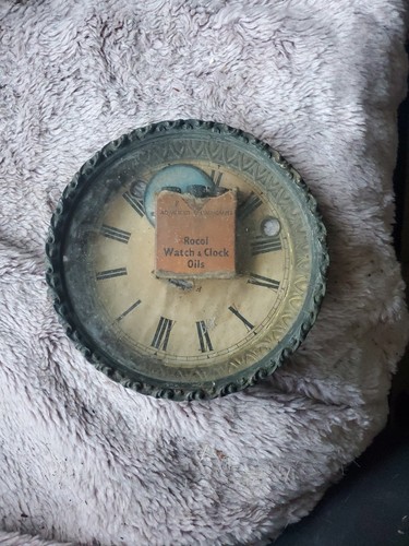 Vintage clock face glass oil - face,