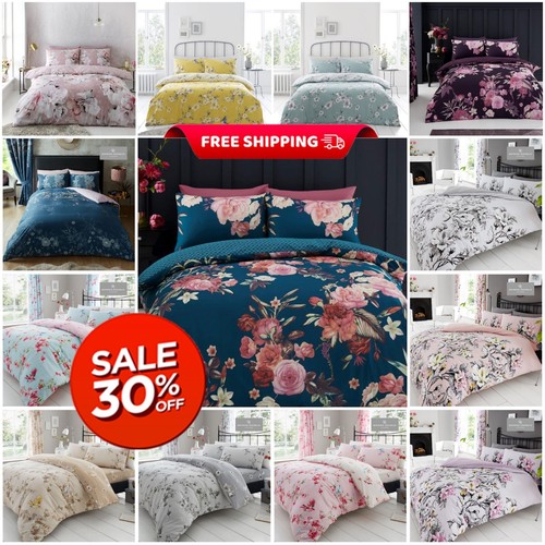 Pink purple flowers duvet - pink, &