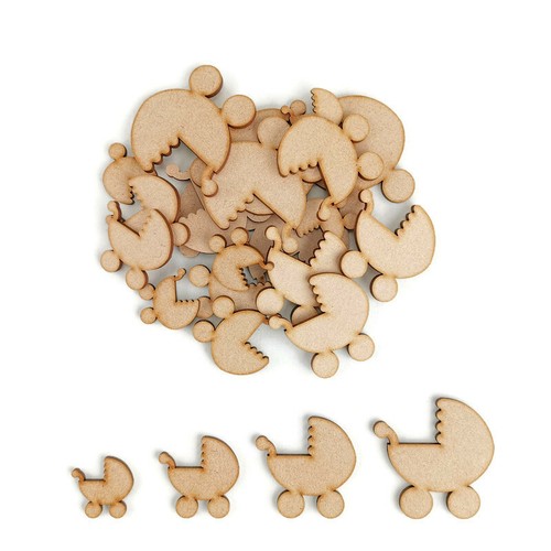 Baby pram mdf craft - mdf, shapes