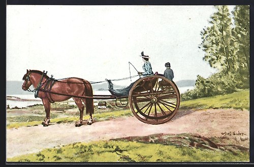 Postcard lady in a - of,