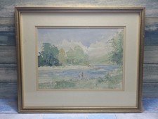 Original Watercolour by Giles Le Maitre 1990 "The Tweed at Dryburgh" Framed...