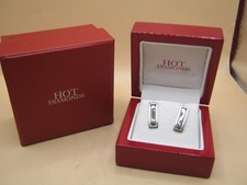Vintage Silver Hot Diamonds Earrings In Original Branded Box & Sleeve