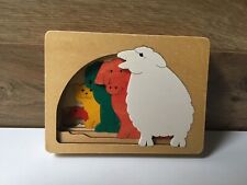 GEORGE LUCK MULTI LAYERED WOODEN PUZZLE FARM ANIMALS 465 RARE H2F