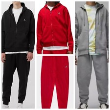 Nike Men's Jordan Fleece Tracksuit Zip Hoodie Joggers Red Grey Black UK S L XL