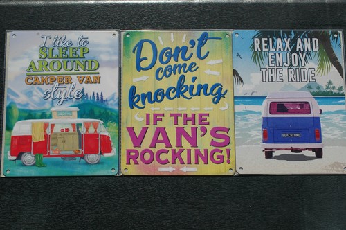 Retro metal camper van signs - metal,