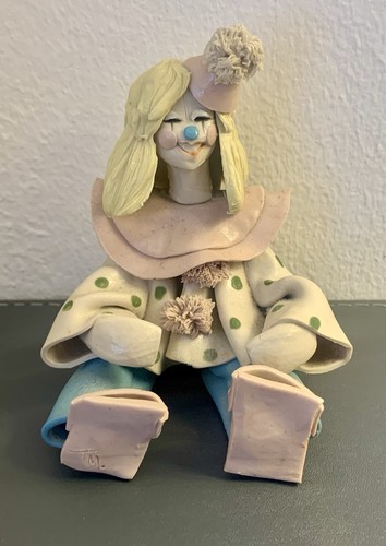 Handmade ceramic clown - ceramic,