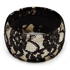 Gold Tone Bangle With Black
