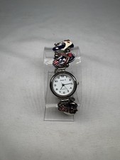 Jennie B Avon Patriotic Flip Flops Charm Bracelet Watch New Battery USA  Beach