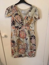 Kaliko Women's Beige Floral Print Dress Size 12