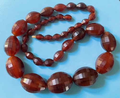 Vintage faceted amber style - faceted,