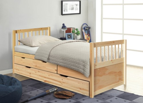 3ft pine trundle bed with - pine,