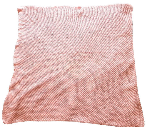 Pink hand knitted baby blanket - pink,