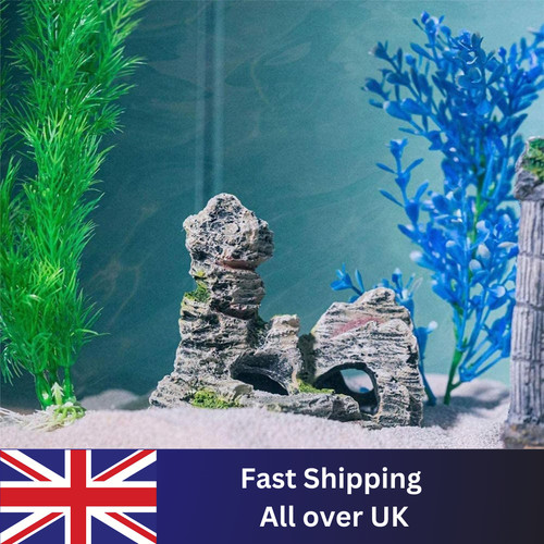 Resin aquarium rock cave fish - resin,