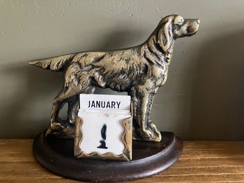 Vintage brass setter - setter, dog