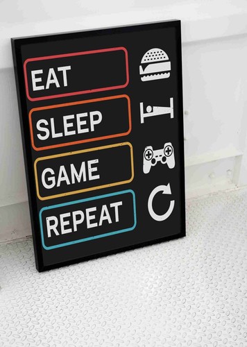 Retro gaming arcade poster - retro, eat