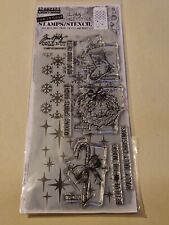 TIM HOLTZ CLEAR STAMPS/STENCIL STAMPERS ANONYMOUS BLUEPRINT CHRISTMAS 1 BNIP