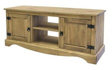 MEXICAN PINE CORONA 2 DOOR FLAT SCREEN TV UNIT STAND CABINET 