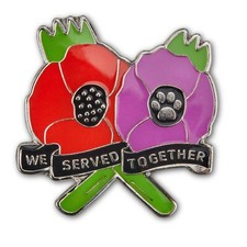 Purple and red Flower NEW enamel badge Poppy