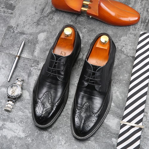 Mens leather brogues smart - leather,