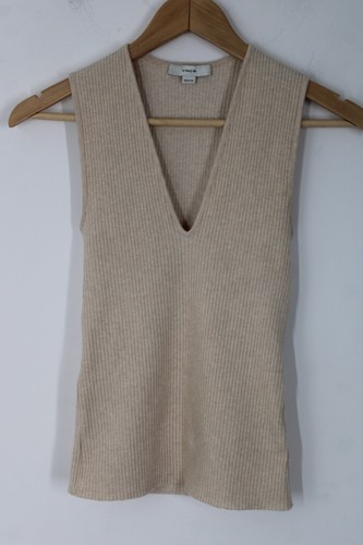 Vince xxs beige neck shell - v-neck,
