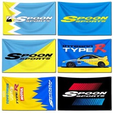 Spoon Sports jdm Sign Honda flag bannerm 3x5ft garage datsun man cave racing