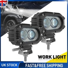 2x 4'' 80W Spot Lights Driving Lamp Offroad SUV 4x4 ATV White LED Work Light Bar