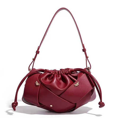 Burgundy woven drawstring - woven,