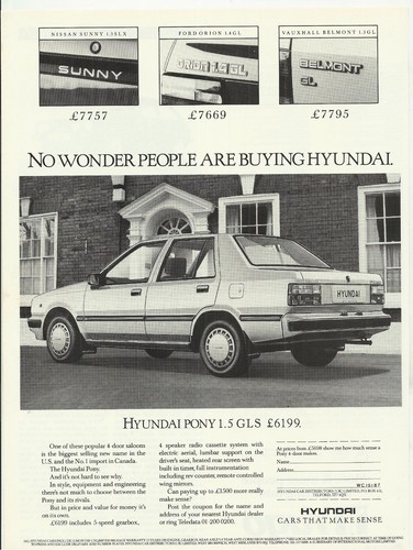 Hyundai pony 5gls saloon - hyundai, 1.5gls