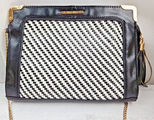 Ladies Black And White Love June Shoulder Causal Hand Bag Cross Body J1742