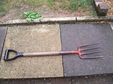 Ladies Old Vintage - Light Weight Garden Fork - Y Plastic Handle - Allotment.
