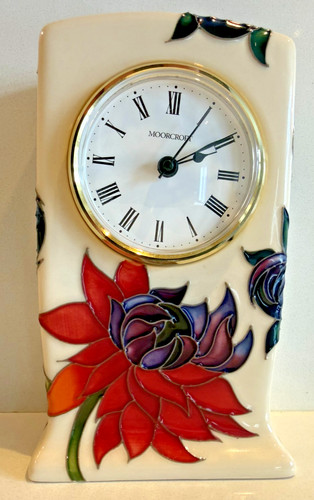 Moorcroft ruby red clock - red,