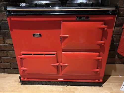 Red aga cook - aga, oven
