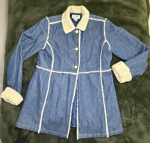 Selene sherpa lined denim coat - sherpa,