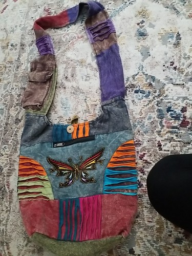 Hippy boho patchwork sling bag - hippy,