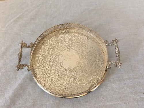 Silver plated gallery tray - silver,