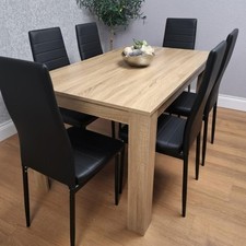 Oak Effect Dining Table Set